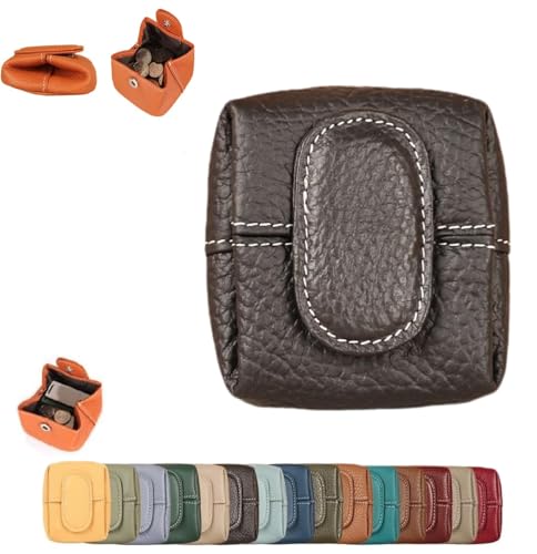 Mini-Münzbörse in Volltonfarbe, lässige Kleingeldtasche for den täglichen Gebrauch, quadratische Geldbörse mit Druckknopf for Aufstecken auf Kleingeld,for Damen(Black) von SHIFuXX