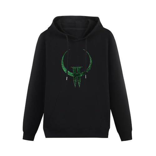 SHIGE Quake 2 Logo Game Pullover Hoody Black 3XL von SHIGE