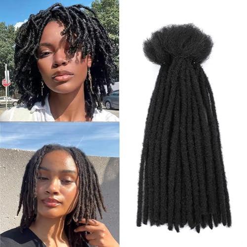Loc Extensions for Man/Women 0.4cm 30 Strands Soft Synthetic Hair Dreadlocks Extensions for Braiding Dread Lock for Braiding Handmade Dreadlock Extensions Crochet Hair Bundles (1B, 12inch) von SHIHERESH