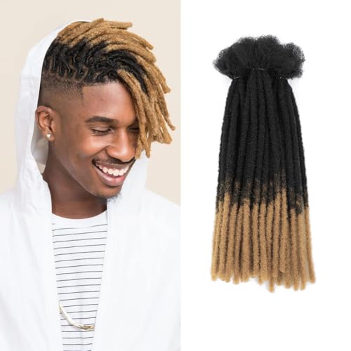 Loc Extensions for Man/Women 0.4cm 30 Strands Soft Synthetic Hair Dreadlocks Extensions for Braiding Dread Lock for Braiding Handmade Dreadlock Extensions Crochet Hair Bundles (1B/27, 12inch) von SHIHERESH
