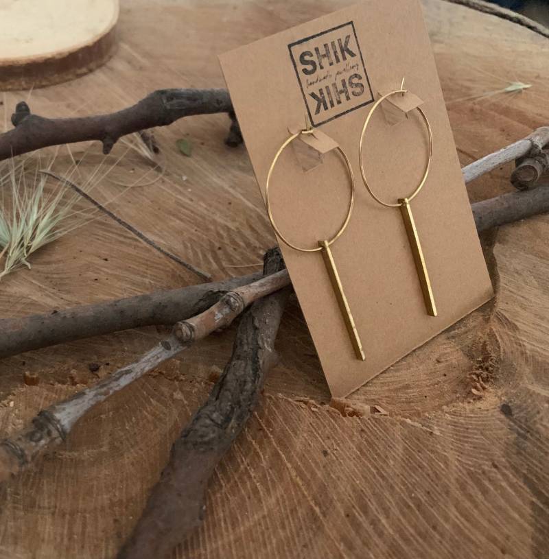 Creolen. Ohrhänger. Gold. Stab. Kreis. Rund. Zart. Besonders. Filigran von SHIKSHIKDesign