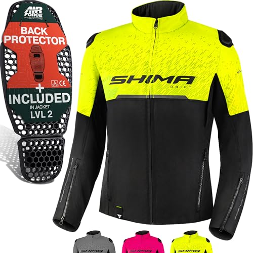 SHIMA DRIFT LADY Motorradjacke Damen - Leichte, Atmungsaktive Sommer Mesh Motorcycle Stadt Textiljacke Männer mit Schulter Ellbogen und Rückenprotektoren, Breitenverstellung (Fluo, S) von SHIMA