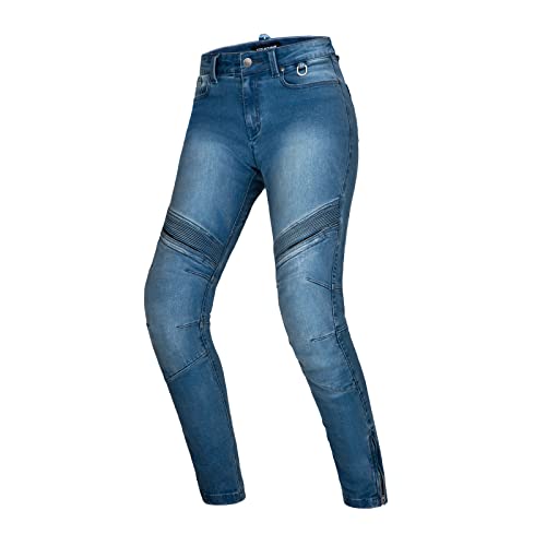 SHIMA Damen Blue SHIMA JESS JEANS Denim Modern mit Protector Classic Slim Duralid Motorradhose für Frauen 26 32 , Blau, EU von SHIMA