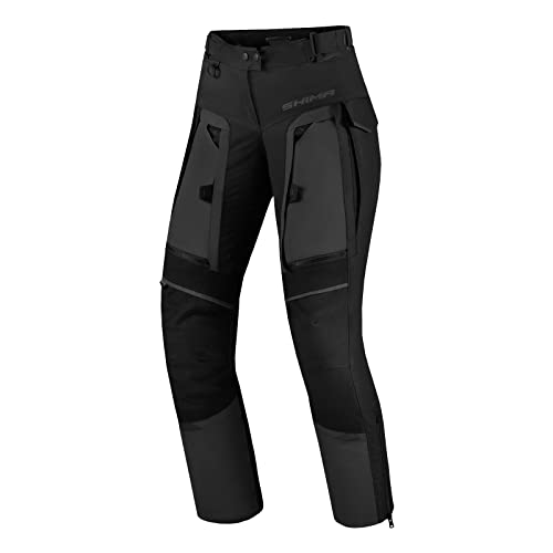 SHIMA HERO LADY 2.0 Motorradhose Damen - Ganzjährig Verstärkte Motorcycle Cargo Männer aus Cordura Textil mit Wasserdichter Membran, Heizung Schicht, Knie Protektoren (Schwarz, L) von SHIMA