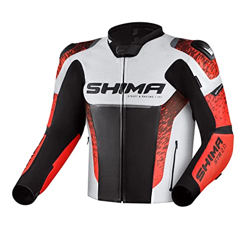 SHIMA Herren STR 2.0 Motorradjacke, Rot Fluo, 52 von SHIMA