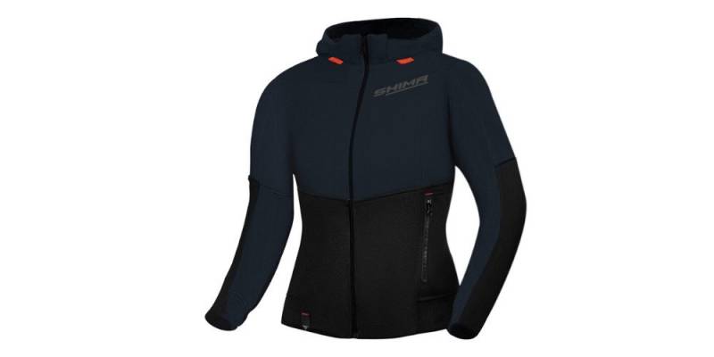 SHIMA Motorradjacke Daybreaker Damen Motorrad Zip Hoodie Rückenprotektor enthalten von SHIMA
