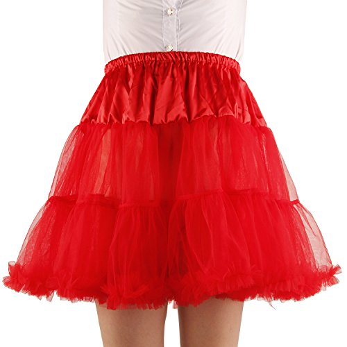 SHIMALY Damen Prinzessin Layered Puff Rock Mini Tutu Rock Kurz Petticoat, rot, Small-Medium von SHIMALY