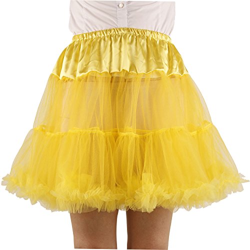 SHIMALY Damen Prinzessin Layered Puffrock Mini Tutu Rock Kurz Petticoat Gr. Small-Medium, gelb von SHIMALY