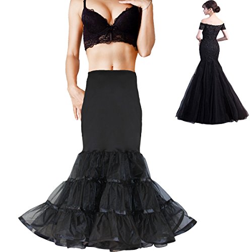 SHIMALY Frauen Meerjungfrau Hochzeit Petticoat Fischschwanz Unterrock Trompete Reifrock für Meerjungfrau Brautkleid, Schwarz , L/X-Large SHIMALY Frauen Meerjungfrau Hochzeit Petticoat Fischschwanz Unterrock Trompete Reifrock für Meerjungfrau Brautkleid, Schwarz , L/X-Large von SHIMALY