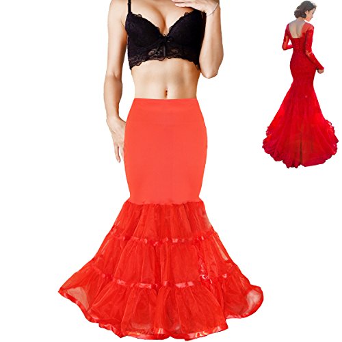 SHIMALY Frauen Meerjungfrau Hochzeit Petticoat Fischschwanz Unterrock Trompete Reifrock für Meerjungfrau Brautkleid, rot, L/X-Large SHIMALY Frauen Meerjungfrau Hochzeit Petticoat Fischschwanz Unterrock Trompete Reifrock für Meerjungfrau Brautkleid, rot, L/X-Large von SHIMALY