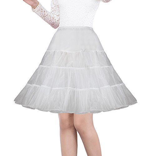 Shimaly Damen 50er jahre vintage-petticoat 26" krinoline rockabilly röckchen-rock-beleg Ivory Small / Medium von SHIMALY