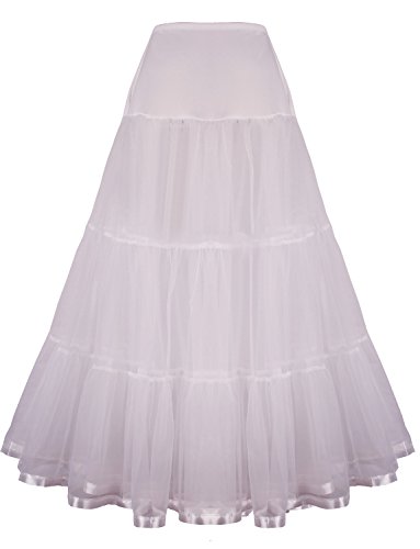 Shimaly Damen bodenlangen Hochzeit Petticoat Lange Underskirt für formales Kleid s-3xl Ivory XL-3XL von SHIMALY