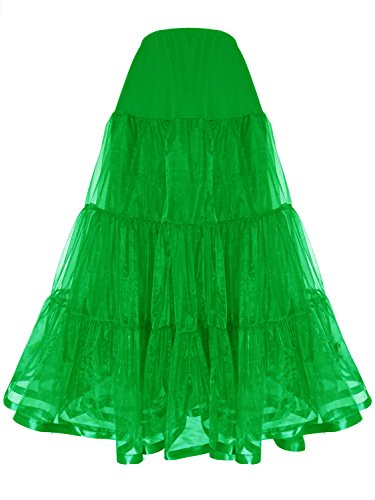 Shimaly® Damen Bodenlang Hochzeit Petticoat Lang Unterrock für formelle Kleid S-3XL, Grün , 46-58 von SHIMALY