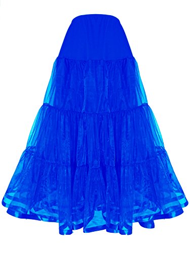 Shimaly® Damen Bodenlang Hochzeit Petticoat Lang Unterrock für formelle Kleid S-3XL, Königsblau, 46-58 von SHIMALY