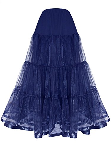 Shimaly Damen bodenlangen hochzeit petticoat lange underskirt für formales kleid s-3xl Marine Blau XL-3XL von SHIMALY