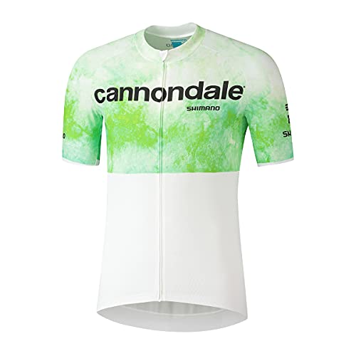 SHIMANO Radtrikot | Cannondale Factory Racing Team 2021 Fahrradtrikot | Fahrradzubehör | Kurzarm-Rennrad Trikot | Radtrikot für Herren (Weiß, L) von SHIMANO