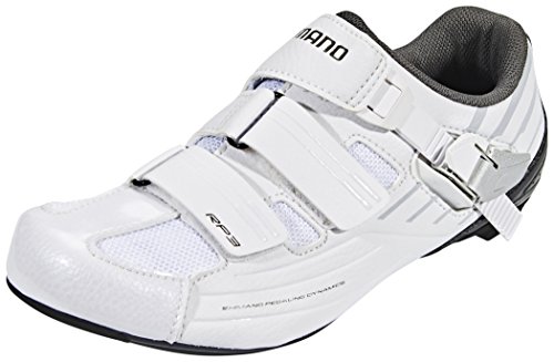 Shimano Damen Fahrradschuhe Rennradschuhe SH-RP3W GR. 44 SPD-SL Klett-/Ratschenv., Damen Radsportschuhe - Mountainbike, Weiß (White), 44 EU von Shimano