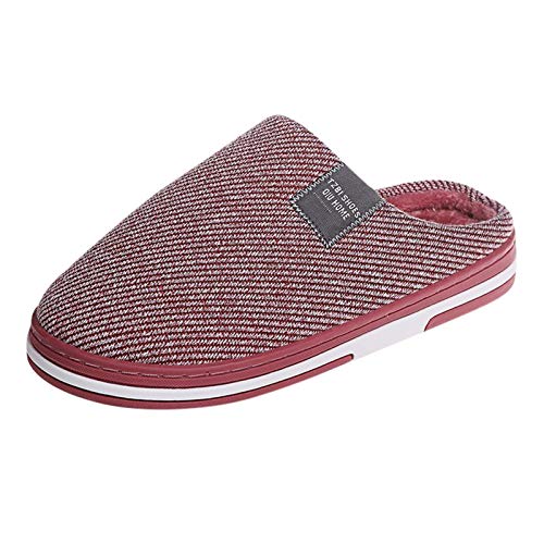 Herren Damen Hausschuhe Haus Schuhe Filzpantoffeln Damen Herren Klassische Hausschuhe Memory Foam mit Rutschfester Gummisohle perfekt bei kalten Fußböden Dicke Filzlaufsohle (#1 Wn Red, 42-43) von SHINEHUA