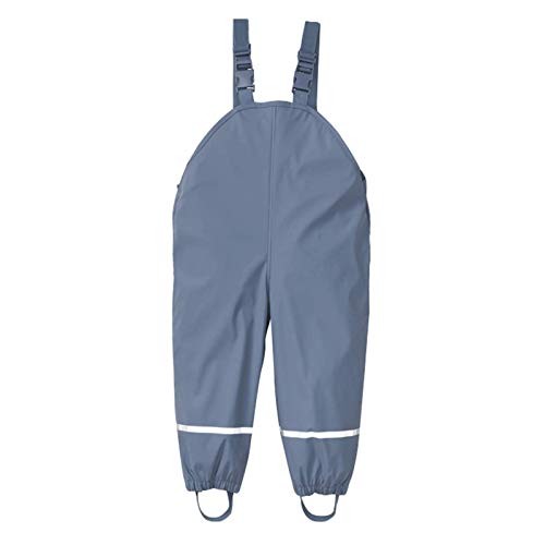 Unisex Kinder Regenträgerhose Ungefüttert Rain Pants Unisex Kinder wasserdichte Matschhose Regenlatzhose Hose Atmungsaktiv Matschhose Regenbundhose Überziehhose für Mädchen Jungen (Grey #1, 104) von SHINEHUA