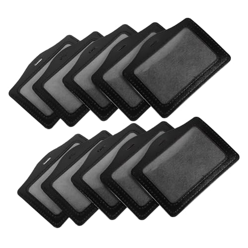SHINEOFI 1 Satz Ausweisinhaber Abzeichenabdeckungen Klar Geschäft Id-Inhaber Handel Id -kartenhalter Ausweishalter Horizontal Kartenhüllen Ärmel Für Namensschilder PVC Black 10 Stück von SHINEOFI