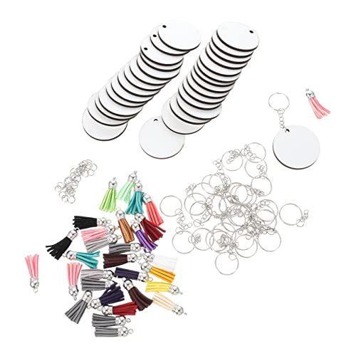 SHINEOFI 100 Stück Sublimations-schlüsselanhänger-rohlinge Wärmeübertragungsdruck-ornament Stempel-rohlinge Perfekt Zum Basteln von SHINEOFI