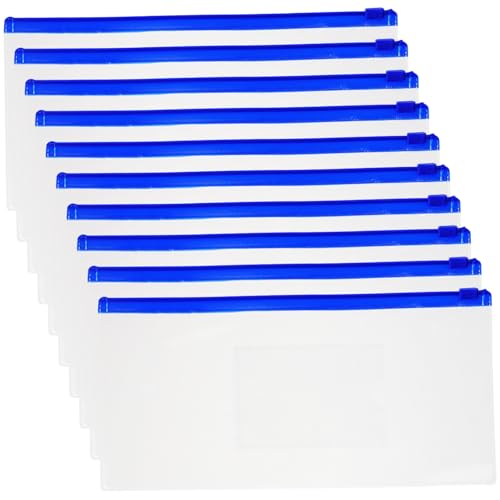 SHINEOFI 10stücke Transparente Stifteaufbewahrungstaschen Mit Reißverschluss Kunststoff Federmäppchen Durchsichtige Bleistiftbeutel Für Stifte Lineale Notizzettel Radiergummis von SHINEOFI