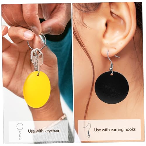 SHINEOFI 100 Stück Teiliges Diy Holzohrring Runde Anhänger Gemischt Langlebig für Schmuckherstellung Halskette Armband Basteln Geschenkidee von SHINEOFI