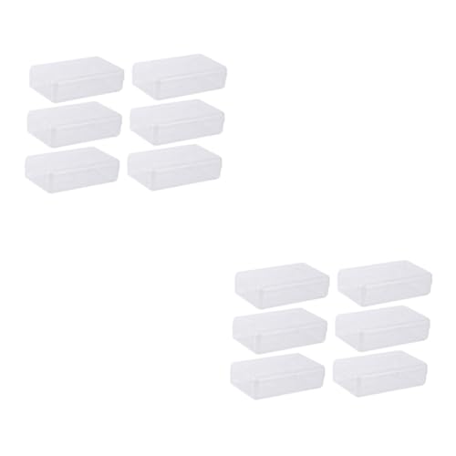 SHINEOFI 12 Stück Transparentes Federmäppchen Make Up Pinselbehälter Stifte Schreibtisch Organizer Stapelbare Stifte Transparentes Tattoo Stiftetui Studenten Federmäppchen von SHINEOFI