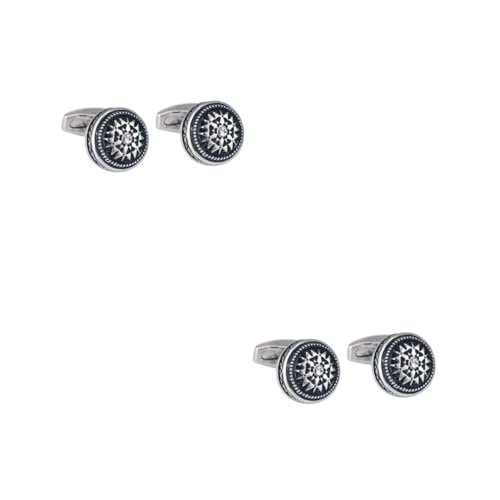 SHINEOFI 2 Sätze Diamant-manschettenknöpfe Kragen Krawatte Anclipsen Zubehör Anzug Accessoires Männer Hemd Ärmelschnalle Binden Mann Goldene Krawattenklammer Knopf Black Kupfer 2 Stück * 2 von SHINEOFI