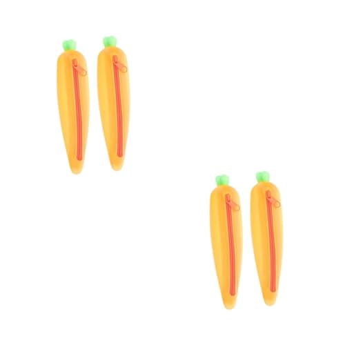 SHINEOFI 2 Sätze Karotte Federmäppchen Nettes Bleistiftkoffer Ästhetisch Federmäppchen Karikatur Schule Schreibwaren Federmäppchen Für Mädchen Stifttasche Etui Kieselgel 2 Stück * 2 von SHINEOFI