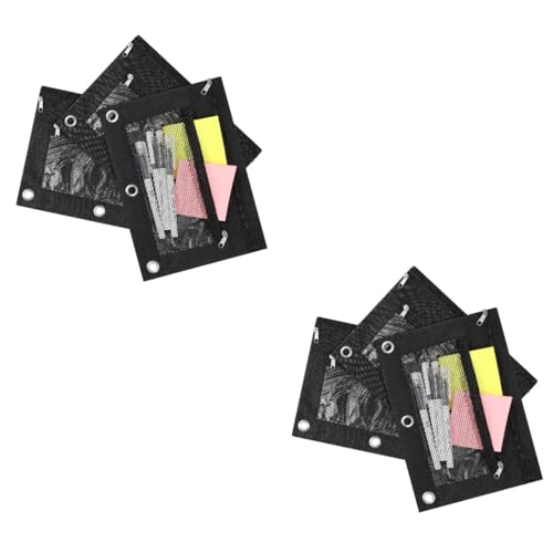 SHINEOFI 2 Sätze Mäppchen Taschen Stiftetui Doppellagige Flip-stifttasche Geldbeutel Mit Reißverschluss Tasche Für Stiftbehälter Schreibwarentasche Münzbeutel Black Oxford-Stoff 3 Stück * 2 von SHINEOFI