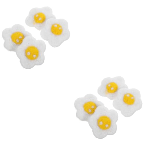 SHINEOFI 2 Sätze Wolle Filzhaarclip Haarnadelmaterial Klein Hase Haarnadel Aus Wolle Haarklammern Haarnadeln Pochierte Eiern Haarzubehör Haarnadel Zum Selbermachen Wollfilz 4 Stück * 2 von SHINEOFI