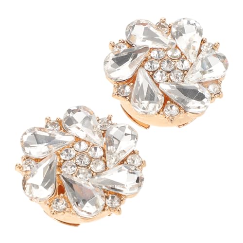 SHINEOFI 2 Stück Abnehmbare Strass Knopf Abdeckungen aus Legierung Stilvolle Knopfschmuck für Hemden Modische Manschettenknopf Verzierungen Praktische und Sichere Hemdknopf Clips von SHINEOFI