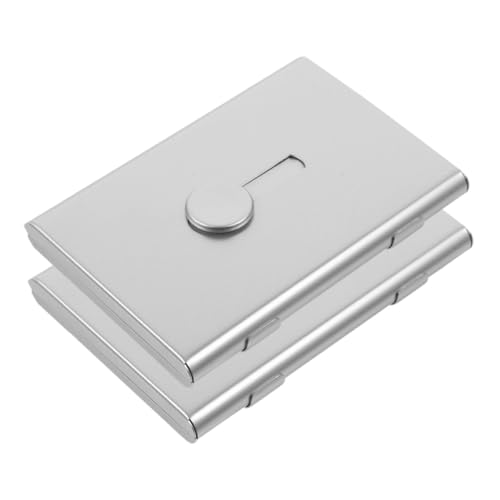 SHINEOFI Visitenkartenhalter Aus Aluminiumlegierung Herausziehbares Kartenetui Bürobedarf von SHINEOFI