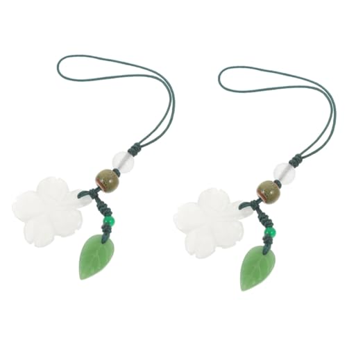 SHINEOFI 2 Stück Glücksbringer Schlüsselanhänger mit Vierblättrigem Dekorativer Handy Hänger für Taschen Schlüssel Diy Schmuckzubehör Langlebig Farbenfroh von SHINEOFI