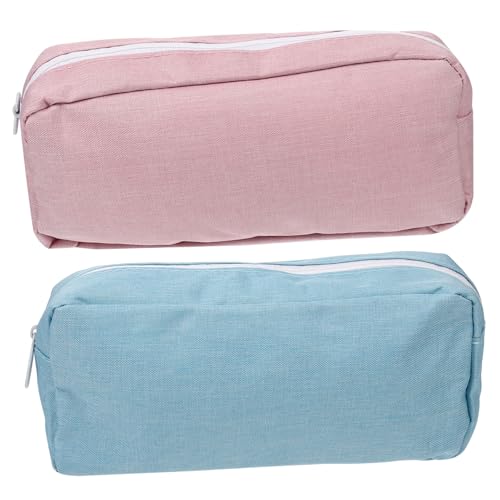 SHINEOFI 2 Stück Leichte Federmäppchen aus Hochwertigem Schlichtes Praktisches Stiftemäppchen für Schule und Alltag Tragbare Waschbare Stifttasche in Blau von SHINEOFI