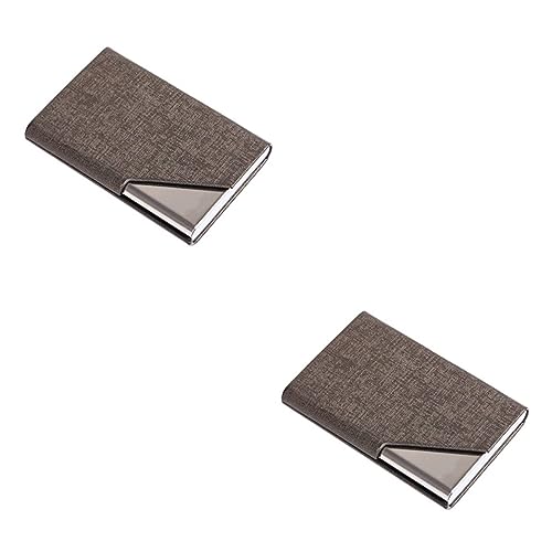 SHINEOFI 2 Stück Namensträger kreditkartenhalter Credit Card Holder Tragbarer Kartenhalter Kartenmappe Kartenhalter für Business Anlässe Geschäft Geld Stand Namensfall Business-Halter Leder von SHINEOFI