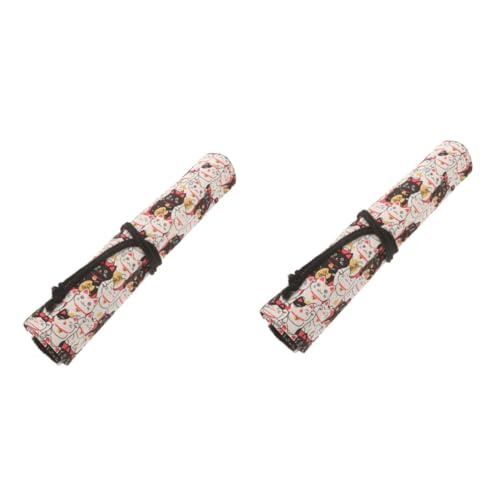 SHINEOFI 2 Stück Rolle Pinseltasche Mäppchen Schreibwarentaschen Aufbewahrungstasche Für Pinselstifte Schreibwarenhalter Handgemachte Lesezeichen Stiftetui Für Kunstmalerei Segeltuch von SHINEOFI