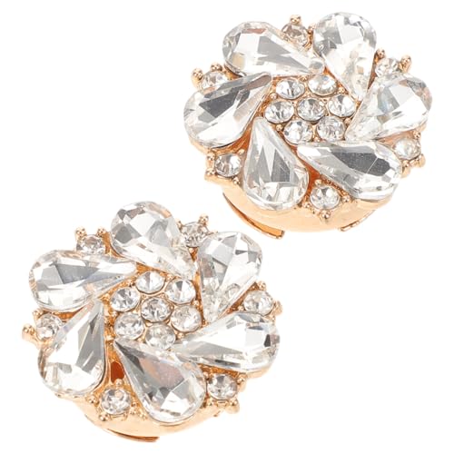SHINEOFI 2 Stück Strass Knopf Abdeckungen Manschettenknöpfe für Hemden Damen Stilvolle Abnehmbare Ärmelknopf Verzierungen für Kreative DIY Kleidung von SHINEOFI