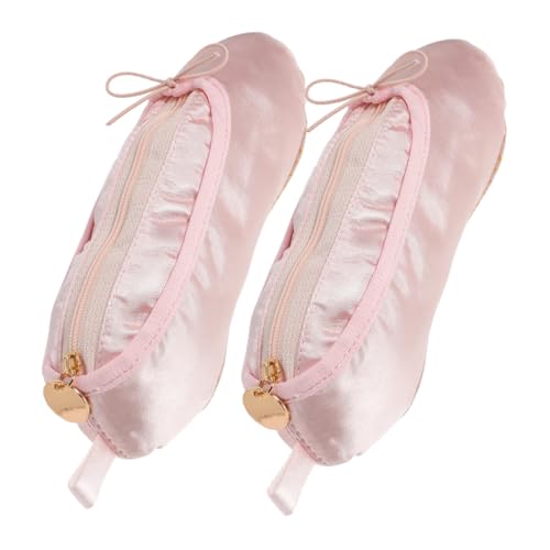 SHINEOFI 2 Stück Teiliges Ballet Schuh Kosmetiktäschchen Leicht Tragbar Stabilisierende Tanzschuhtasche Multifunktionaler Organizer für Stifte Pinsel Geeignet für Frauen Mädchen von SHINEOFI