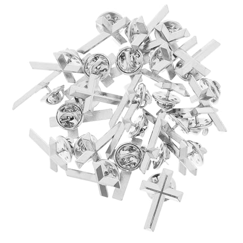 SHINEOFI Stück Kreuzstift Kreuzbroschennadeln Kreuz Brosche schmuck Cooler Emaille-Pin Reversnadel kreuzen Anwesend für sie süße Anstecknadel Schalnadel Bruststift Zinklegierung Silber von SHINEOFI