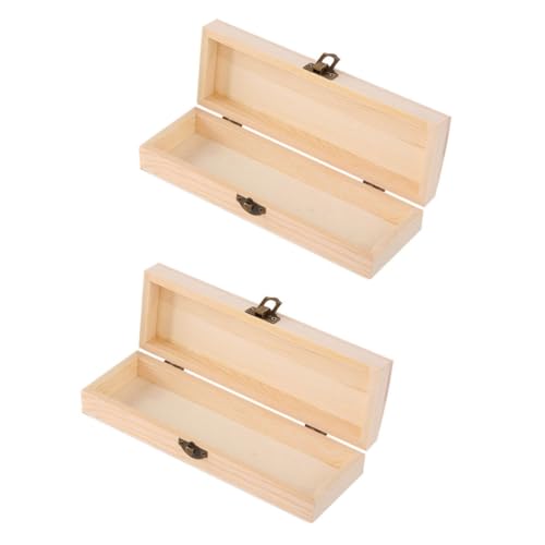 SHINEOFI 2stücke Holz Federmäppchen Aufbewahrungsbox DIY Stationery Organizer Für Schule Büro Und Zuhause Praktische Holzbox Für Stifte Bleistifte Radiergummi Und von SHINEOFI