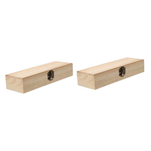SHINEOFI 2Er-Box Handform für Kinder Studenten schreibwarenversorgung Studenten bleistiftorganisatoren Bleistifthalter Storage Boxes aufbwahrungs-Box Holzbehälter Schulversorgung hölzern von SHINEOFI