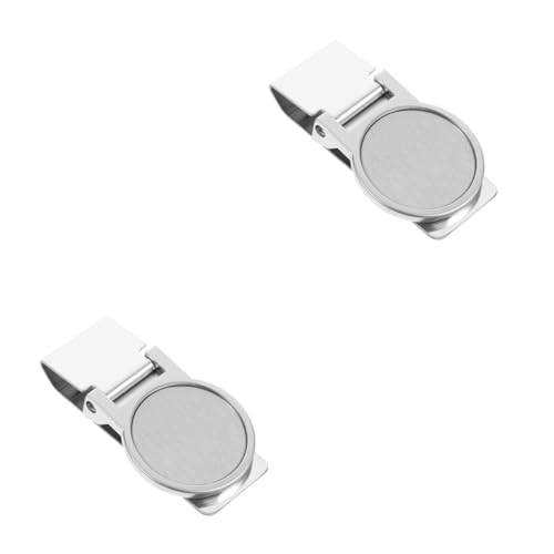 SHINEOFI 2St Geldklammer aus Edelstahl Geldklammer aus Kohlefaser Clipordner Mikro Stift kreditkartenhalter Credit Card Holder Geldaufbewahrungsklemme tragbarer Clip Rostfreier Stahl Silver von SHINEOFI