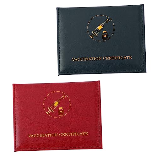 SHINEOFI 2St Impfkarten-Set scheckkarten-etui Karten etui für Kartenet Kartenabdeckung Card Holder Abdeckung für Impfkarten Kartenhalter dekorative Kartenhüllen Karten Schutzhülle PU-Leder von SHINEOFI