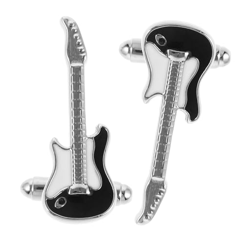 SHINEOFI 2stücke Herren Manschettenknöpfe Aus Gitarrenform Smokingknöpfe Für Hemd Anzug Dekorative Smoking-manschettenknöpfe Für Alltag Und Party von SHINEOFI
