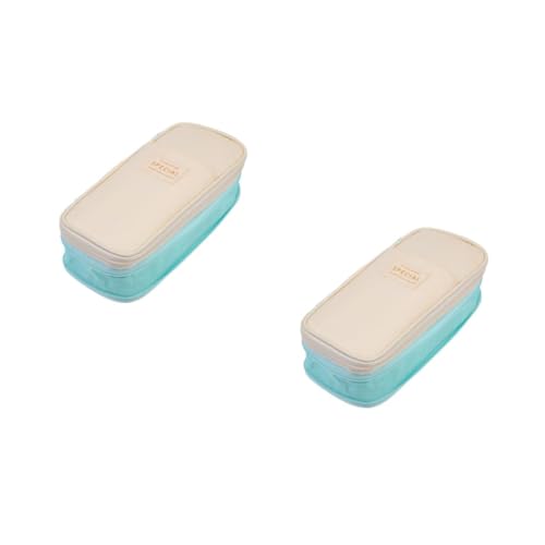 SHINEOFI 2stücke Studenten Federmäppchen Aus Canvas Tragbare Multifunktionale Stiftetasche Für Schule Und DIY Für Jugendliche Schreibwaren-Organizer Pastellgrün von SHINEOFI