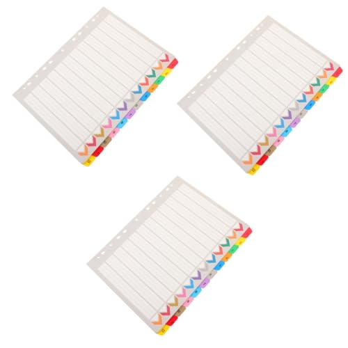 SHINEOFI 3 Sätze Index-loseblattbuch Bücher Registerkarten Teilen Aktenordner Ring Notizen Monitor Notizbuch Mit Trennwänden College-liniertes Notizbuch Tab Papier Und Haustier 12 Blatt * 3 SHINEOFI 3 Sätze Index-loseblattbuch Bücher Registerkarten Teilen Aktenordner Ring Notizen Monitor Notizbuch Mit Trennwänden College-liniertes Notizbuch Tab Papier Und Haustier 12 Blatt * 3 von SHINEOFI