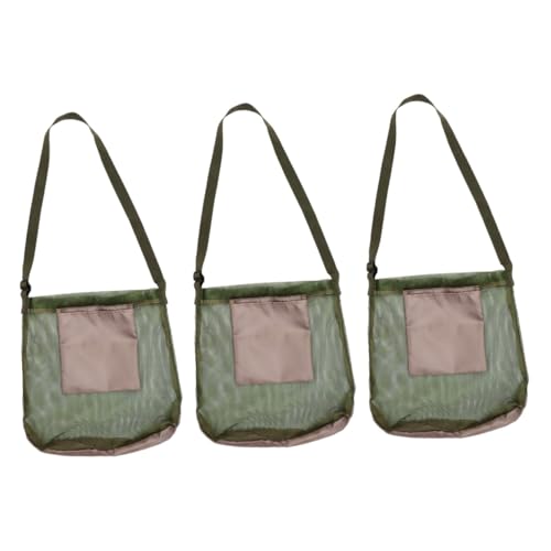 SHINEOFI 3 Stück Multifunktions-Umhängetasche reisen groß praktische Obsttüte Pilzbeutel Schrägstrich Mesh-Sporttasche Mesh-Taschen Outdoor-Gürteltasche Außenbeutel Schultertasche Netz Grün von SHINEOFI