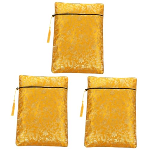 SHINEOFI 3 Stück Reißverschluss Büchertasche Federmäppchen Schultasche Mit Reißverschluss Federmäppchen Für Die Schule Rosa Federmäppchen Kleine Federtasche Netzstoff Gelb von SHINEOFI